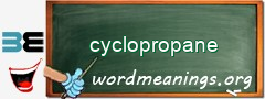 WordMeaning blackboard for cyclopropane